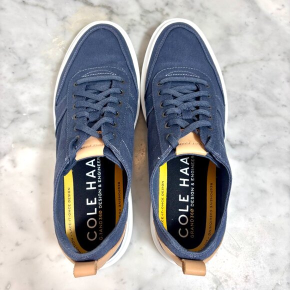 Cole Haan Men's Grandpro Rally Canvas Court Sneaker US Size 12 Blue White C34716 - Picture 7 of 10